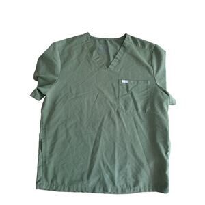 Figs Chisec Three-Pocket Scrub Top DARK OLIVE Size XL
